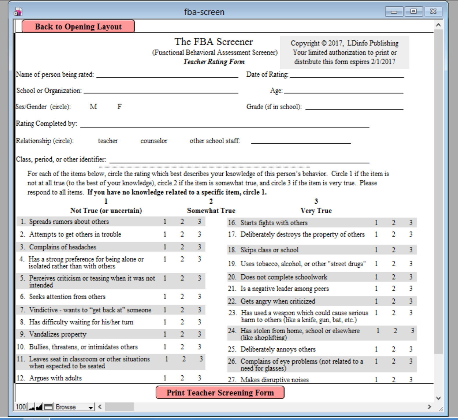 fba-manual for Free Printable Conners Rating Scale For Teachers FBA Manual for Free Printable Conners Rating Scale For Teachers